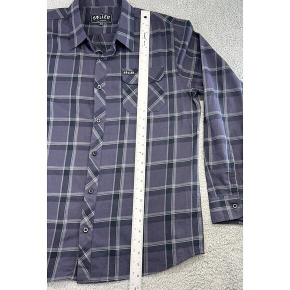 SULLEN Craft COLLECTIVE BUTTON-UP FLANNEL SHIRT Grey Black Men Size XL - Picture 6 of 16